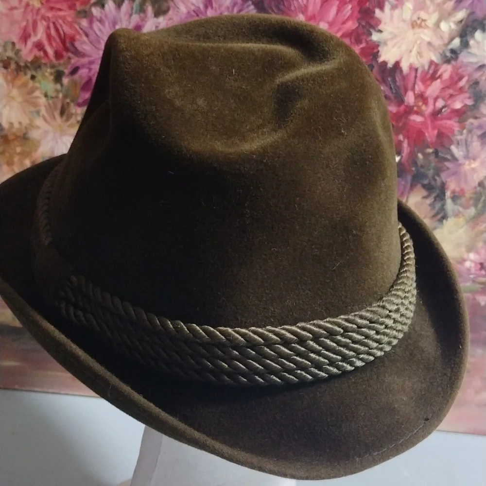 Vintage Brown Fedora Hat for Costume
